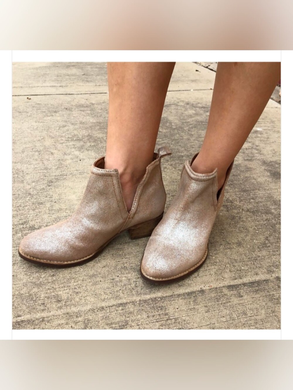 Women's Shimmery Gold Ankle Booties - Stylish Everyday Comfort